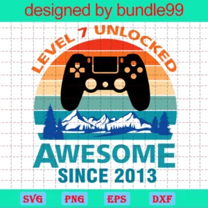 Retro Vintage Level 8 Unlocked Awesome Since 2012 Video Game File For Cricut & Sublimation
