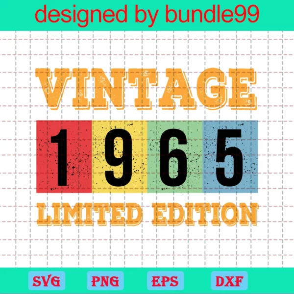 Vintage 1965 Limited Edition, Born In 1965, Customizing Birthday Party