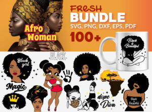100+ Afro Woman Bundle Svg