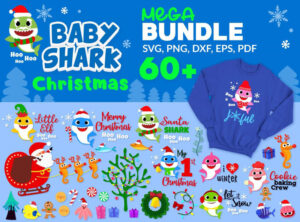 60+ Baby Shark Christmas Bundle