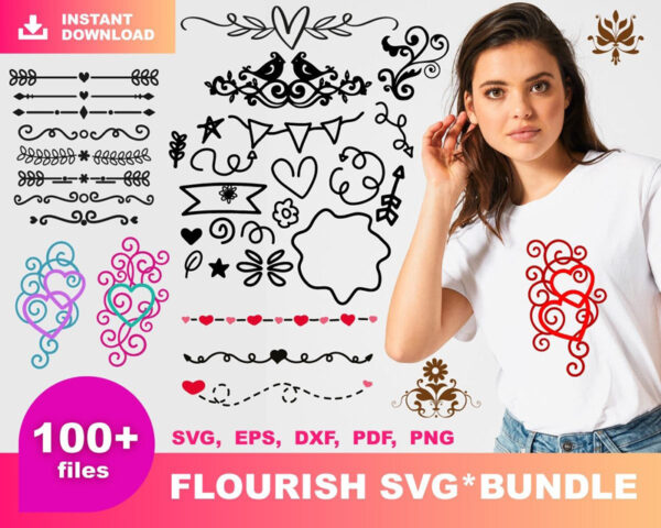 100+ Flourish Bundle Svg
