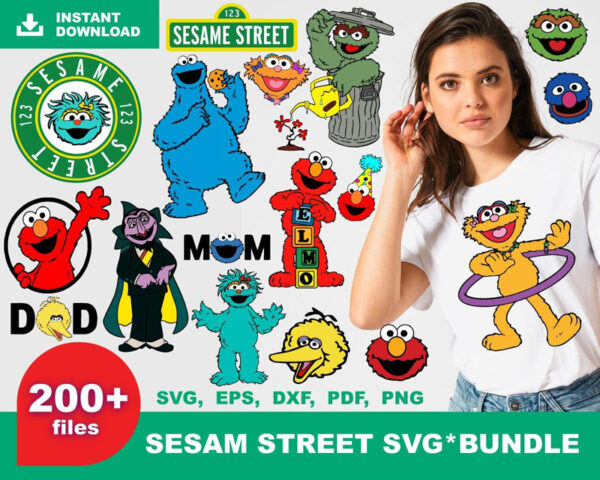 200+ Bundle Sesam Street SVG