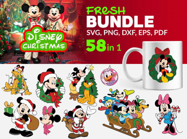 58 Christmas Disney Bundle Svg