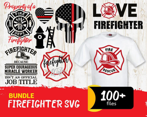 100+ Files Firefighter Svg