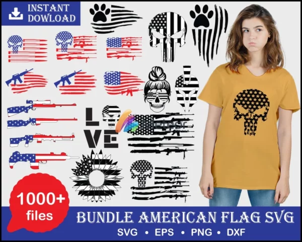 1000+ American flag svg bundle