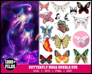 1000 Butterfly Bundle SVG Layered Files for Cricut