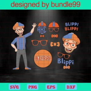 11 Designs About Blippi Head Blippi Glasses Blippi Icons Bundle