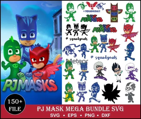 150+ PJ Masks SVG Bundle 3.0 dxf