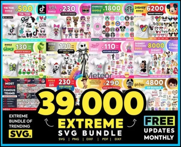 39.000 Unique designs almost everything included The Ultimate Giga Bundle svg