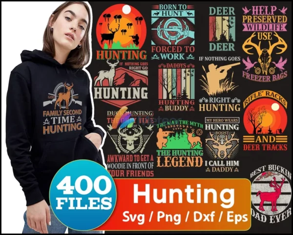 400 Designs Hunting Bundle Svg