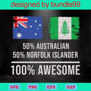 50% Australian 50% Norfolk Islander