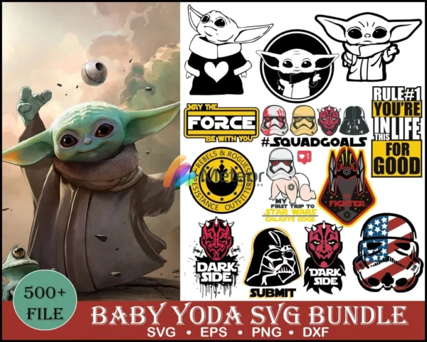 500+ Baby Yoda SVG Bundle