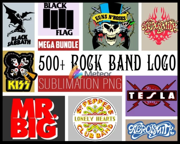 500+ Rock Band Logo SVG Bundle 3.0 for cricut and print