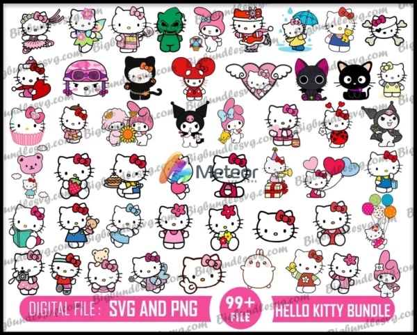 99+ Hello Kitty SVG Bundle Files for Cricut