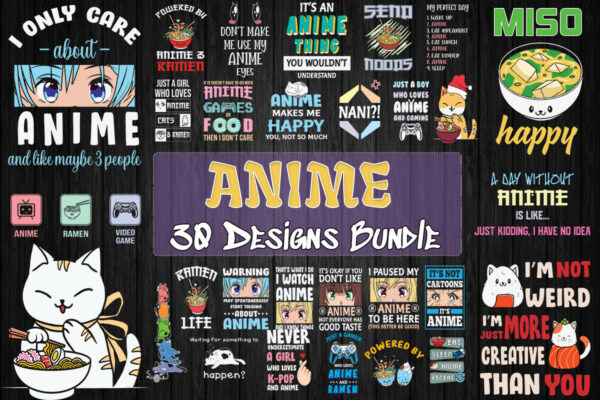 30 Designs Anime SVG Bundle