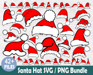 42 Christmas Santa Hat  bundle Svg