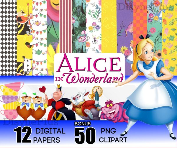 50 Disney Alice In Wonderland bundle png