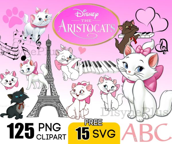 125 Files Disney The Aristocats bundle svg