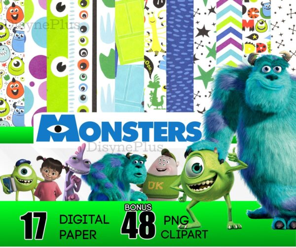 48 Disney Monsters png bundle