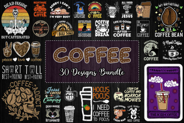 30 Designs Coffee Bundle Svg