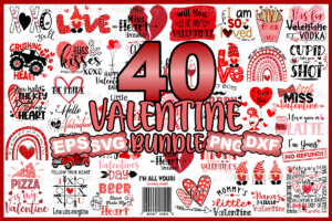 40 Designs Valentine Bundle Svg