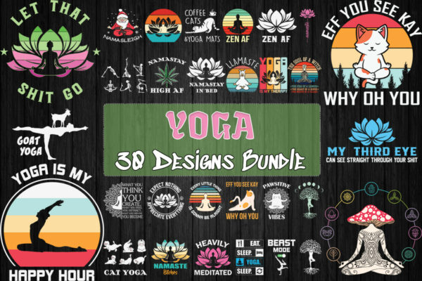 30 Designs Yoga Bundle Svg