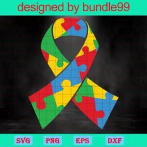 Autism Ribbon Puzzle Piece Autism Svg