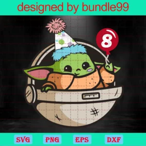 Baby Yoda 8Th Birthday Svg