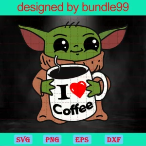 Baby Yoda I Love Coffee