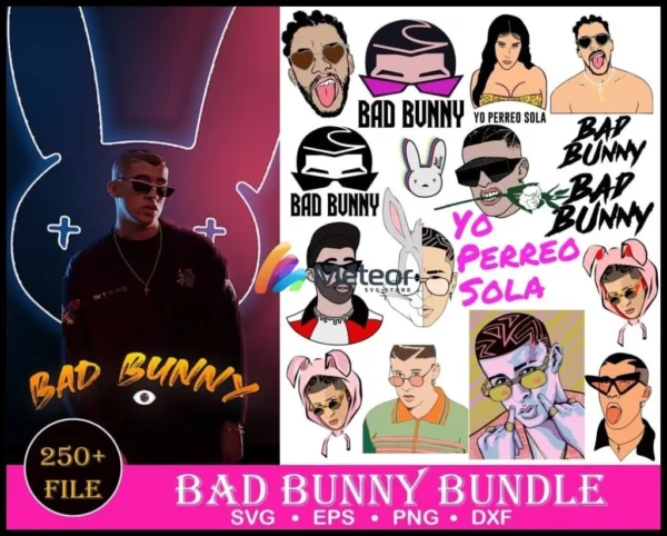 Bad Bunny 250+ Files Bundle - Bad Bunny Files Digital Prints Bundle - Bad Bunny SVG
