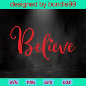 Believe, Christmas Words Saying Clip Art
