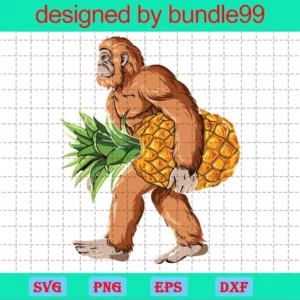 Bigfoot Carrying Pineapple