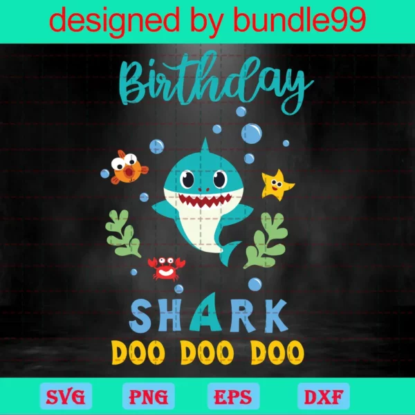 Blue Birthday Baby Shark Doo Doo Doo