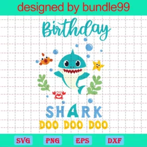 Blue Birthday Baby Shark Doo Doo Doo