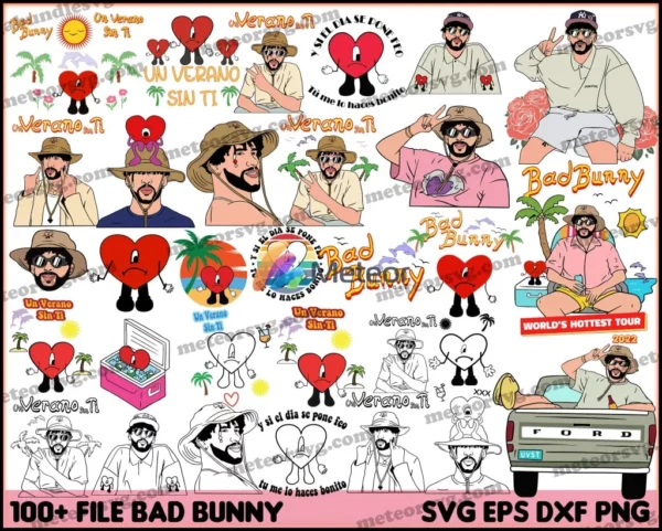 Bundle Bad Bunny 100 Files Bundle - Bad Bunny Files Digital Prints Bundle - Bad Bunny SVG