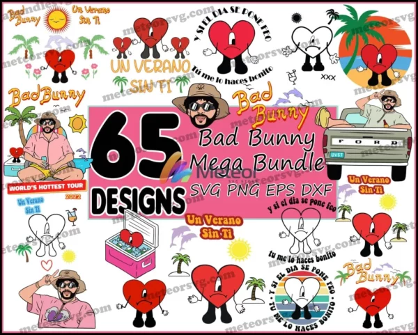 Bundle Bad Bunny 65+ Files Bundle - Bad Bunny Files Digital Prints Bundle - Bad Bunny SVG