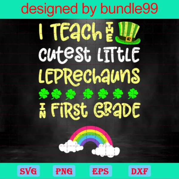 St Patricks Day Teacher First Grade Leprechaun Rainbow