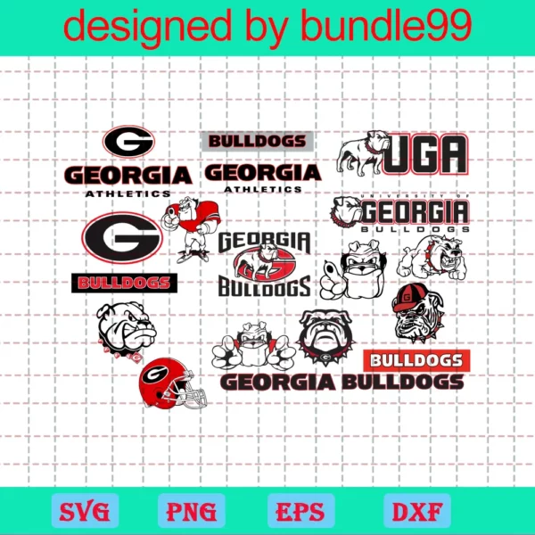 Georgia Bulldogs Football Logo Bundle