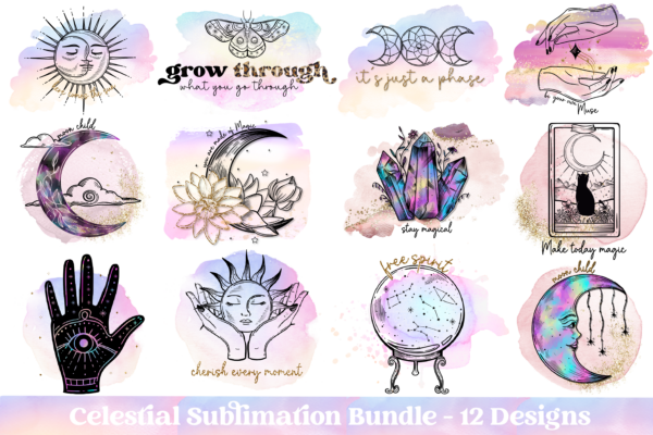 Magical And Celestial Sublimation Bundle Png