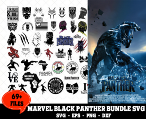 69+ Files Marvel Black Panthers Bundle Svg