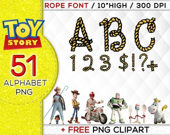 51 Toy Story Rope Font Alphabet Png