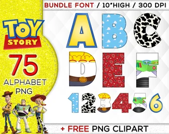 75 Toy Story Alphabet Bundle Font Png