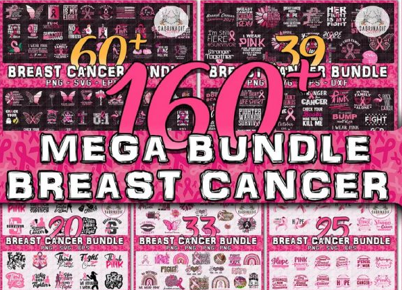 160 Breast Cancer Svg Bundle