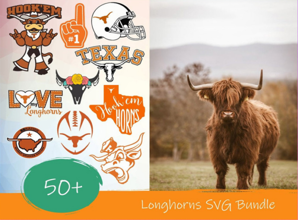 50+ Files Texas Longhorns Football Svg Bundle