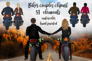 Biker Couples Clipart Png