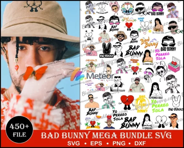 Mega Bundle Bad Bunny 430 + Files Bundle - Bad Bunny Files Digital Prints Bundle - Bad Bunny SVG