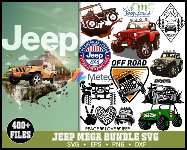 Mega Jeep Bundle 400 Jeep Svg