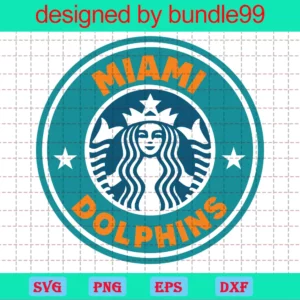 Miami Dolphins Starbucks Logo Cup Wrap Svg