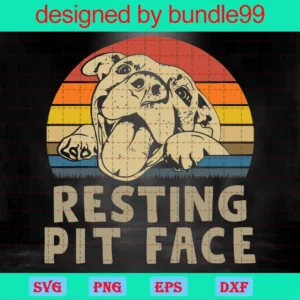 Pitbull Dog Pet, Cool Sunset Resting Pit Face Cut Files