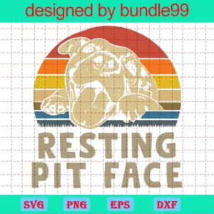 Pitbull Dog Pet, Cool Sunset Resting Pit Face Cut Files